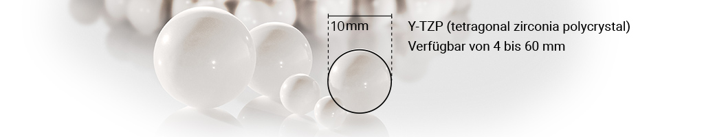 Grinding balls from Y-TZP in different sizes